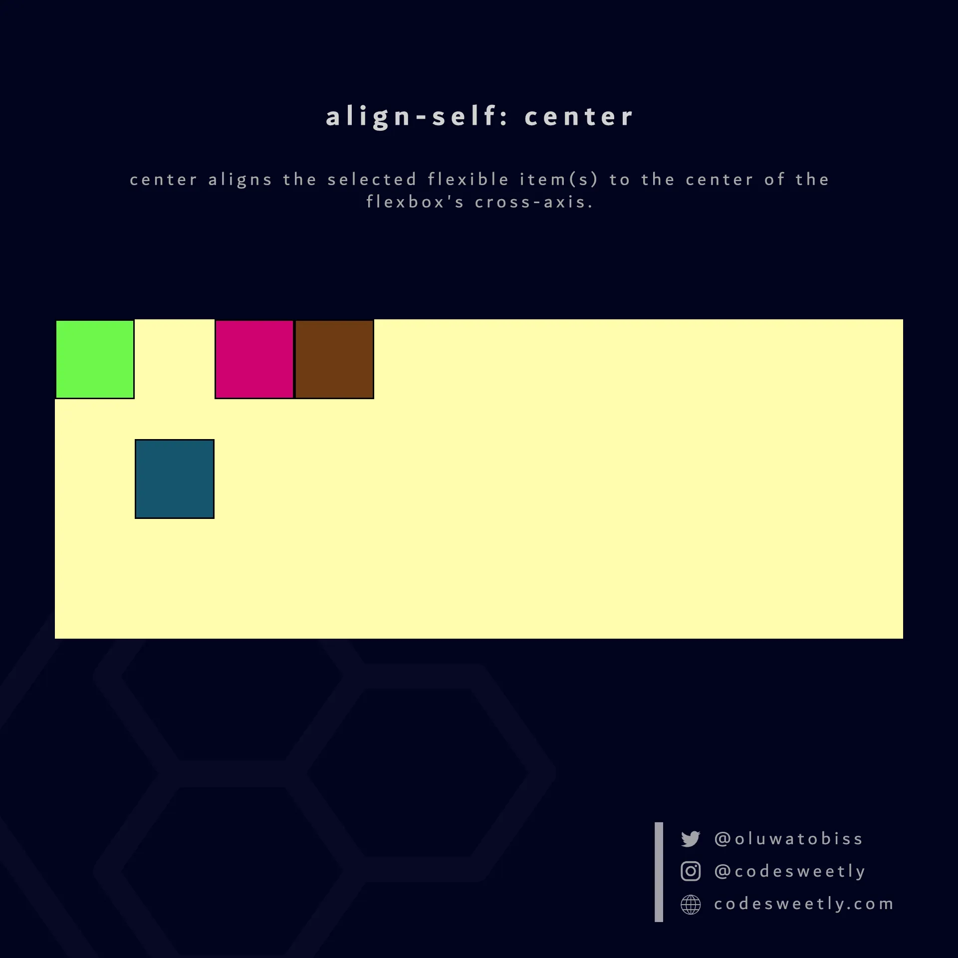 Illustration of align-self's center
value